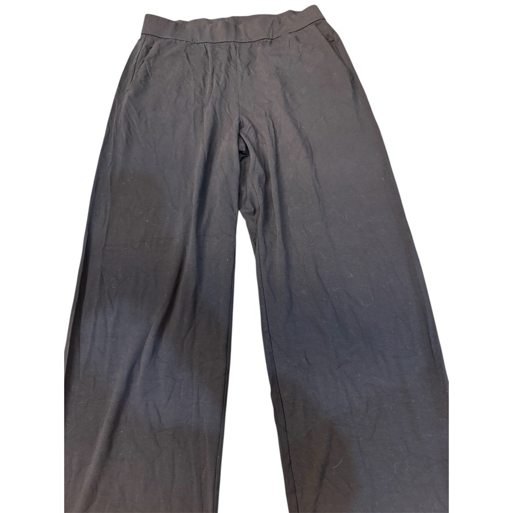 NEW Eileen Fisher Tencel Jersey‎ Wide Leg Pants in Black - Size Large